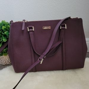 Kate Spade burgandy saffiano leather satchel